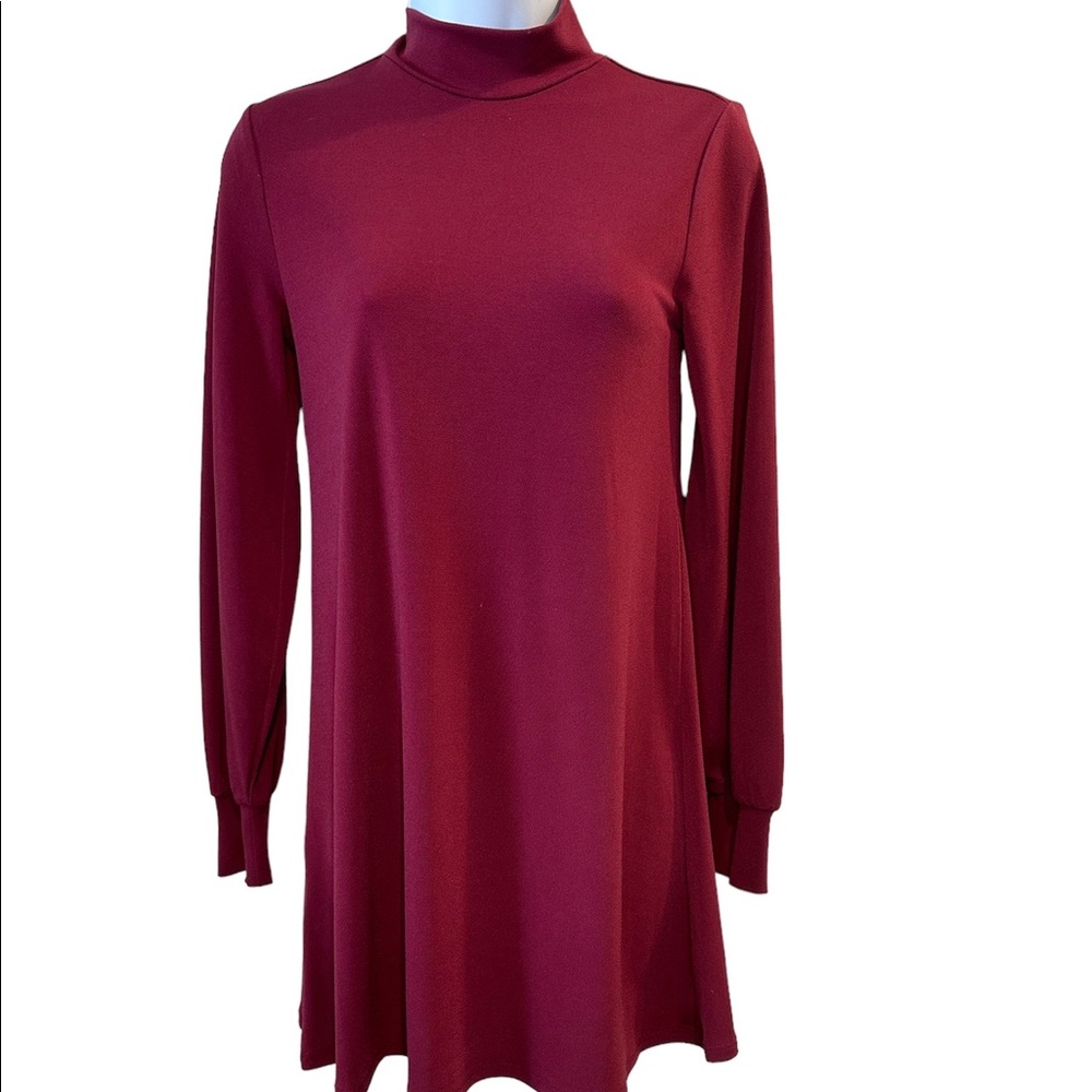 BCBGeneration XS Mock Neck Burgundy